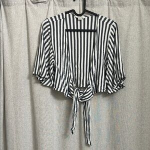 Striped Blue and White Women's Tie Top